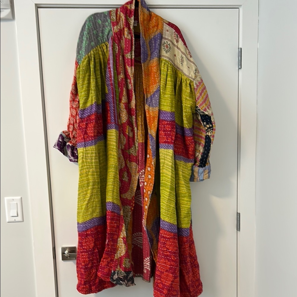 NWOT Reversible Colorful Patchwork Kimono Cotton One Size